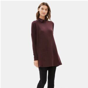 Eileen Fisher Petite Turtleneck Top Tunic Tencel Minimalist Quiet Luxury sz PS